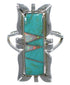 Opal And Turquoise Inlay Sterling Silver Ring Size 8-3/4 AX53833